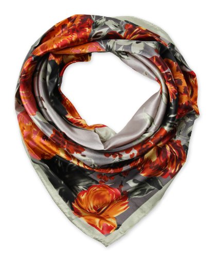 corciova® Women's Silk Like Square Camellia Flower Hair Scarves 35 x 35 Gift