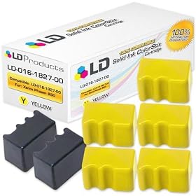 Xerox Phaser 850 Compatible 016-1827-00 Solid Ink ColorStix Cartridge (5 Yellow & 2 Black) by LD Products