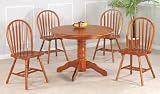 BEAUTIFUL 42'' ROUND DINING TABLE SET W/ 4 WOOD CHAIRS