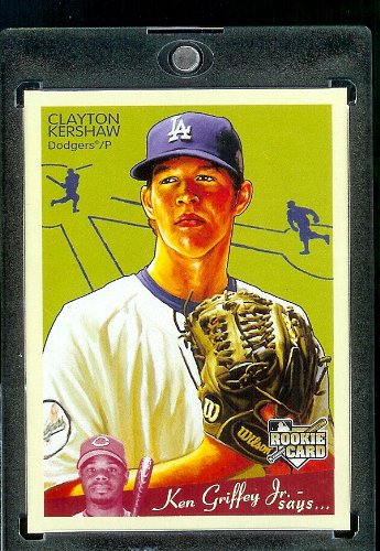 2008 Upper Deck Goudey # 75 Clayton Kershaw RC - Rookie Card - Dodgers - MLB Baseball Trading Card in a Protective Screw Down Display Case