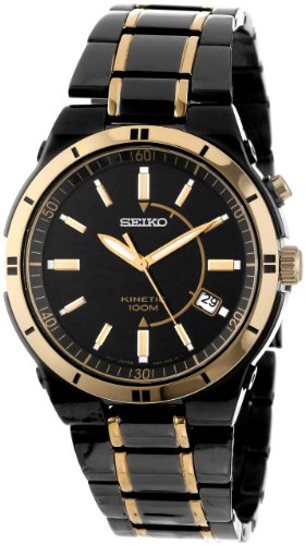 Seiko Men's SKA366 Kinetic Black Ion Watch Seiko Men's SKA366 Kinetic Black Ion Watch