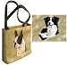 Border Collie and Puppy Woven Tote Bag