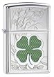 Zippo Printed Shamrock High Polish Chrome