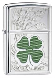 Zippo Printed Shamrock High Polish Chrome
