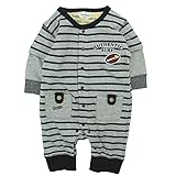 LoveLoveKids(ラブラブキッズ) ガーゼ裏毛ボーダーレイヤードフィットモンキーオール 70cm/ブラック NO.KK-31-1112