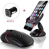 Car Mount, Yukiss® Easy One Touch Cell Phone Mount + Dual USB 2.1A Charger Bonus, Foldable Mobile Phone Car Mount and Smartphone Car Holder for iPhone 6s Plus 6s 5s Samsung Galaxy S7 Edge S6 S5 Note 5
