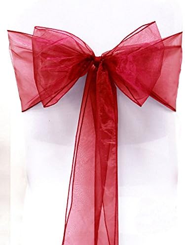 25, 50, 100, 150 Pieces Wedding ORGANSA Chair Covers Sashes Bows Sash for Wedding &amp; Banguets RustiquegiftTM (150, Wine red)