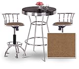 IMAGE OF Chrome Bar Table & 2 Chrome Adjustable 24
