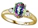 1.39 cts Genuine Mystic Rainbow Topaz Ring - 14kt White or Yellow Gold