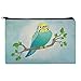 Pretty Parakeet Budgie Pencil Pen Organizer Zipper Pouch Case