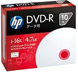 HP データ用DVD-R 4.7GB 16倍速対応 ホワイトワイドプリンタブル 10枚 5mmケース入り DVD-R4.7HPWBX10PA