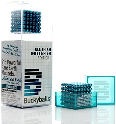 Rubik's Cube Magnetic Ball Neocube 216pcs Cubes Diameter 5mm Bucky balls (Light-blue)+ Iron Box packaging