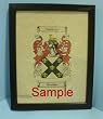 Huntley Coat of Arms on 8 1/2 x 11 Parchment Paper in Elegant Solid Black Frame