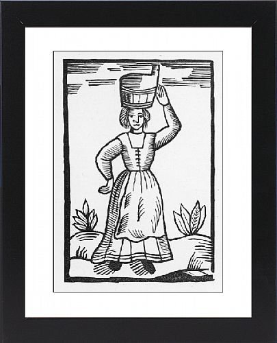 Framed Prints of C17 Milkmaid from Mary Evans