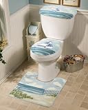 Lighthouse Decor Sailboat Toilet Cover & Bath Rug by Collections Etc