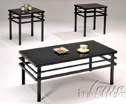 3pc Coffee Table & Black Finish