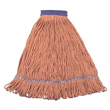 Wilen A11502, E-Line Looped End Wet Mop, Medium, 5" Mesh Band, Orange (Case of 12)