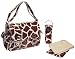 Kalencom Coated Double Buckle Bag, Giraffe Chocolate/Cream