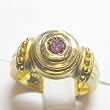 14K Yellow Gold Purple Diamond Ring