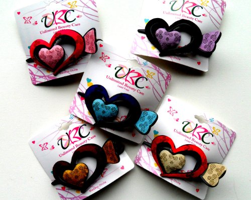 Heart Hair Clip Set of 4 Assorted Colors 