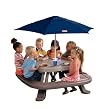 Little Tikes Fold and Store Picnic Table with Market Umbrella