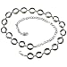SILVER TONE TRENDY ROUND CIRCLES CHAIN LINK BELT