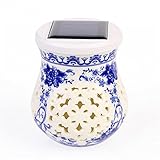 Meily LED ソーラーガーデン イルミネーションライト 青花 陶磁器 自動点灯/消灯 クリスマスライト ランタン 癒しの光