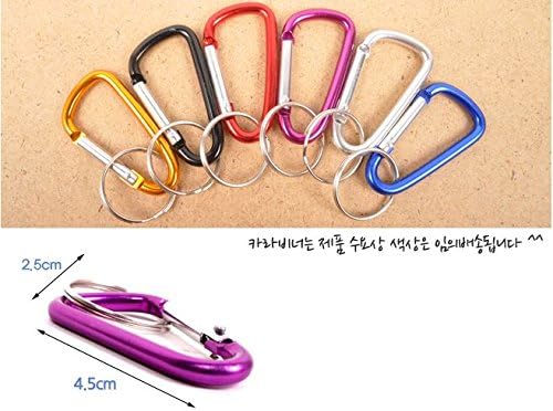 6pcs Aluminum Carabiner D-ring Key Chain Clip Climbing Hook- Random Color