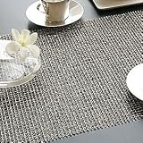 Chilewich Lattice Table Runner, Silver by 
