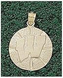 Logo Art Wisconsin Badgers 10K Gold Team Font 5/8 Basketball Pendant