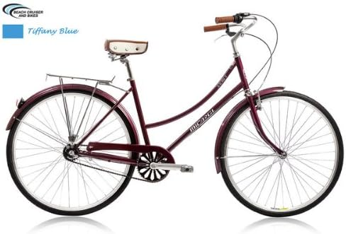 Kuba 3 Speed Women's Hybrid Commuter Bike with Rear Carrier Vintage Modern Look - Tiffany Blue