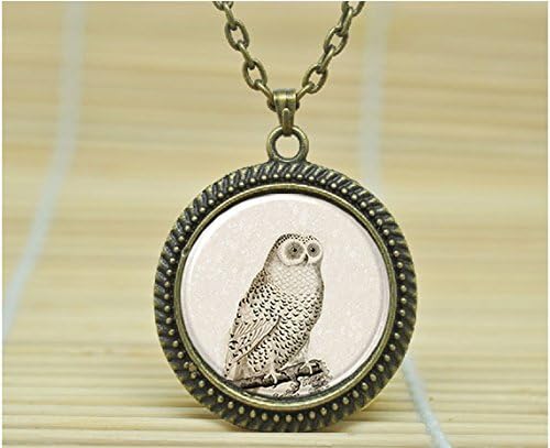 Fashion Jewelry Owl Necklace Vintage Style Jewelrywhite Woodland Pendant Glass Cabochon Necklace A0464