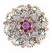 Large Pink and Purple Crystal Brooch Pin
