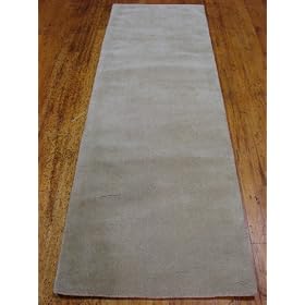 3x8 Beige Hand Tufted Wool Gabbeh Runner Rug by Heritage Unlimited