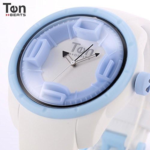 LNTGO Ten Beats Fluorescent Ring White Numbers 3D Dial Silicone Strap Quartz Analog Casual Men- Women Quartz Watch + Box - Bf130205