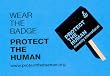 Protect the Human Pin - Blue