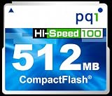 PQI CFカード 512MB 100倍速ハイスピード QCF10-512 15MB/sec Type1 3.3V/5V 永久保証