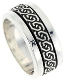 3/8 (8 mm) Sterling Silver Celtic Knot Design Spinner Ring