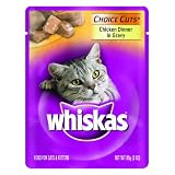 Whiskas Choice Cuts Chicken Dinner in Gravy Food for Cats, 3-Ounce Pouches (Pack of 24) by Whiskas