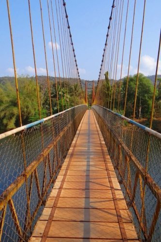 Hanging Bridge Gangavali River,  For the Love of India: Blank 150 page lined journal for your thoughts, ideas, and inspiration