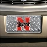 Nebraska Cornhuskers Diamond Metal License Plate