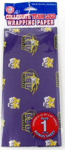 NCAA Louisiana State Fightin Tigers Wrapping Paper