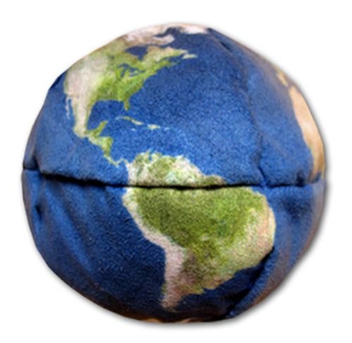 Graphic Hack Paneled Full Color Footbags Hacky Sacks FB3 - Realistic Globe Hack