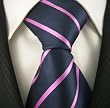 Neckties By Scott Allan, 100% Woven Navy Blue & Pink Necktie for Men Neckties By Scott Allan, 100% Woven Navy Blue & Pink Necktie for Men