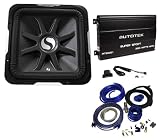 Package: Kicker S12L7-2 12" 1500 Watt Solo Baric L7 Subwoofer + Autotek AT2000.1 2000 Watt Peak 1 Ohm Stable Mono Amplifier with Bass Remote + Cadence WK41 Complete 4 Gauge Wire Kit With Rca Cables