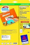Avery Zweckform, 6091, 25 Blatt, Abdeck-Etiketten nicht, durchscheinend, zum Abdecken falscher Texte im Katalog, 64, 6 x 33, 8 mm
