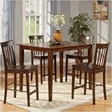 Soho Dark 5 Piece Counter Height Dining Set in Deep Brown