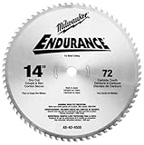 IMAGE OF Milwaukee 48-40-4505 14-Inch 72 Tooth ATB Dry Cut Carbide Tipped Saw Blade with 1-Inch Arbor for Blade Right Saws