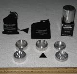 5 Piece 43mm (1.7" diameter) Premium NEW STYLE Spaceage Aluminum Pollen Grinder with Pouch and Scraper