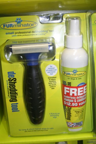 FURminator small deshedding tool + BONUS waterless shampoo/conditioner